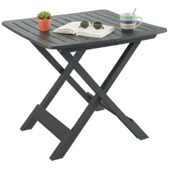 Tavolo da Esterno Nero Antracite 4 Posti Pieghevole 79x72x70h cm, Tavolo Tavolo Pieghevole Rettangolare Made in Italy - Ruthton