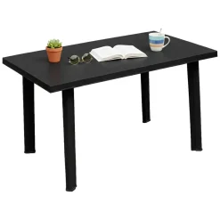 Tavolo da Esterno Nero Antracite 6 Posti Lunghezza Massima 126 cm 126x76x72h cm, Finitura Effetto Liscio Made in Italy - Ozello