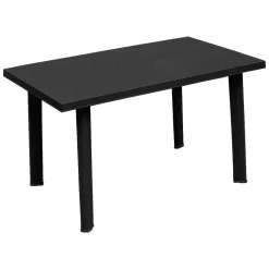 Tavolo da Esterno Nero Antracite 6 Posti Lunghezza Massima 126 cm 126x76x72h cm, Finitura Effetto Liscio Made in Italy - Ozello