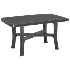 Tavoli Da Esterno > Dmora Tavolo da Esterno 6 Posti Lunghezza Massima 138 cm 138x88x72h cm, Finitura Effetto Quadrettato Made in Italy - Raspberry Nero Antracite