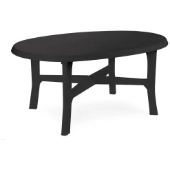 Tavolo da Esterno Nero Antracite 6 Posti Lunghezza Massima 165 cm 165x110x72h cm, Finitura Effetto Liscio Made in Italy - Simmsville