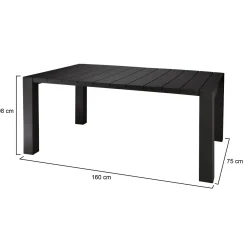 Tavolo da esterno 10 posti 160x98cm antracite - Magelang