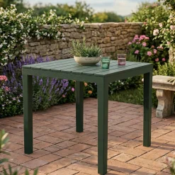 Tavoli Da Esterno|Outdoor > Dmora Tavolo da esterno 4 posti 78x78cm antracite - Vo Nero Antracite