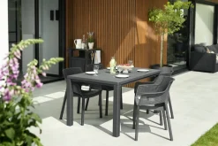 Tavolo da esterno 6 posti 147x90cm antracite - Listowel
