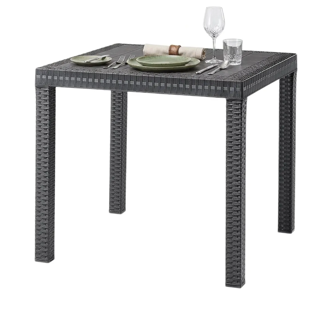 Tavolo da esterno 6 posti 80x80cm antracite - Acqua