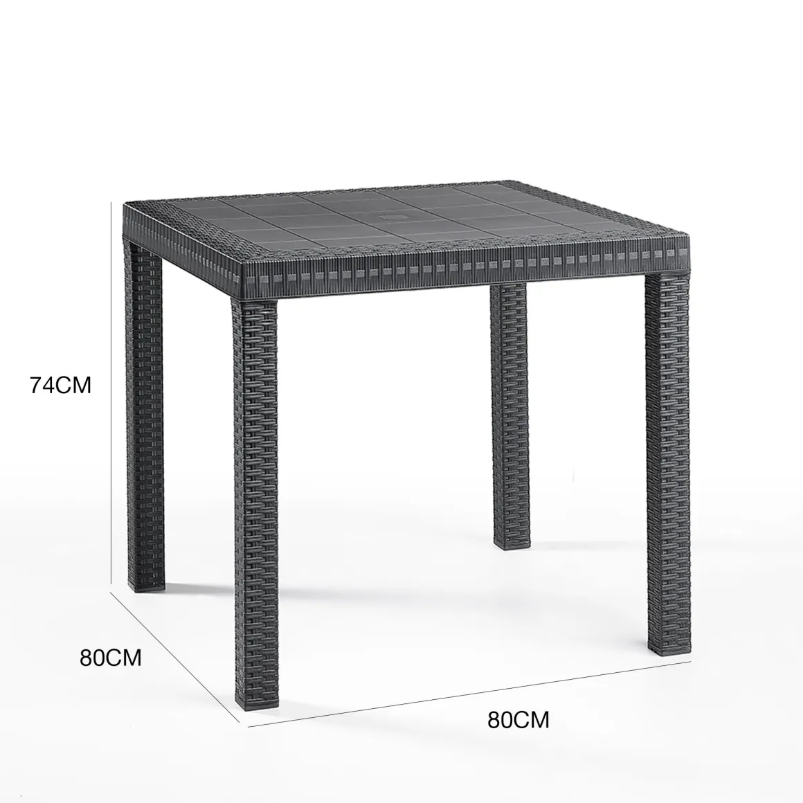Tavolo da esterno 6 posti 80x80cm antracite - Acqua