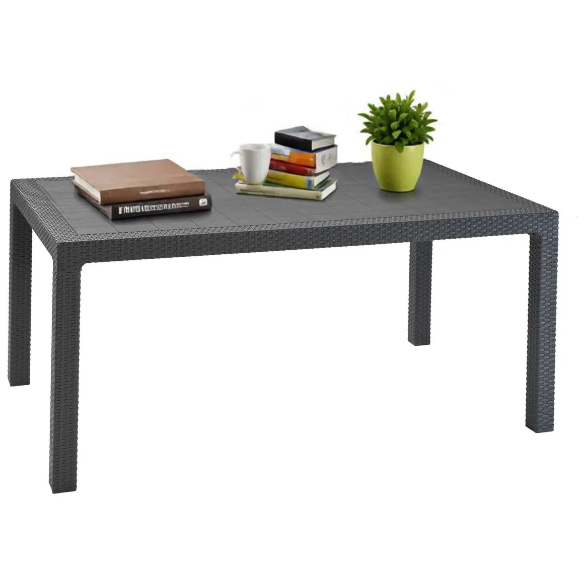 Tavolo da esterno 6 posti 94x160cm antracite - Pickering