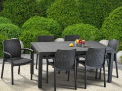 Tavolo da esterno 6 posti 94x160cm antracite - Pickering