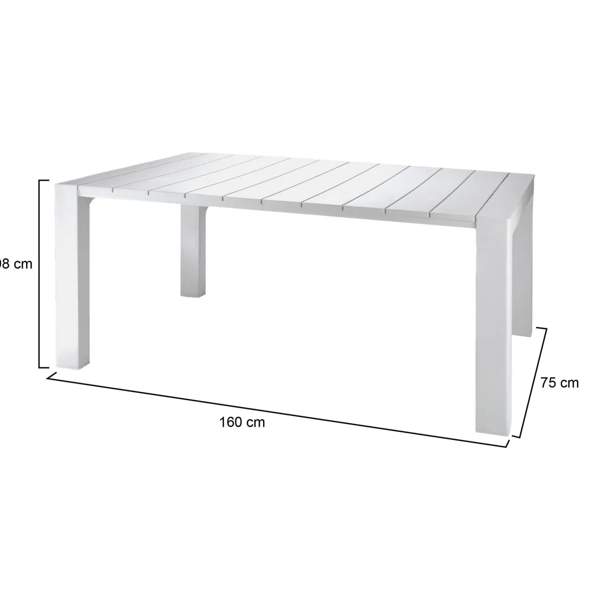 Tavoli Da Esterno > Dmora Tavolo da esterno 10 posti 160x98cm - Magelang Bianco