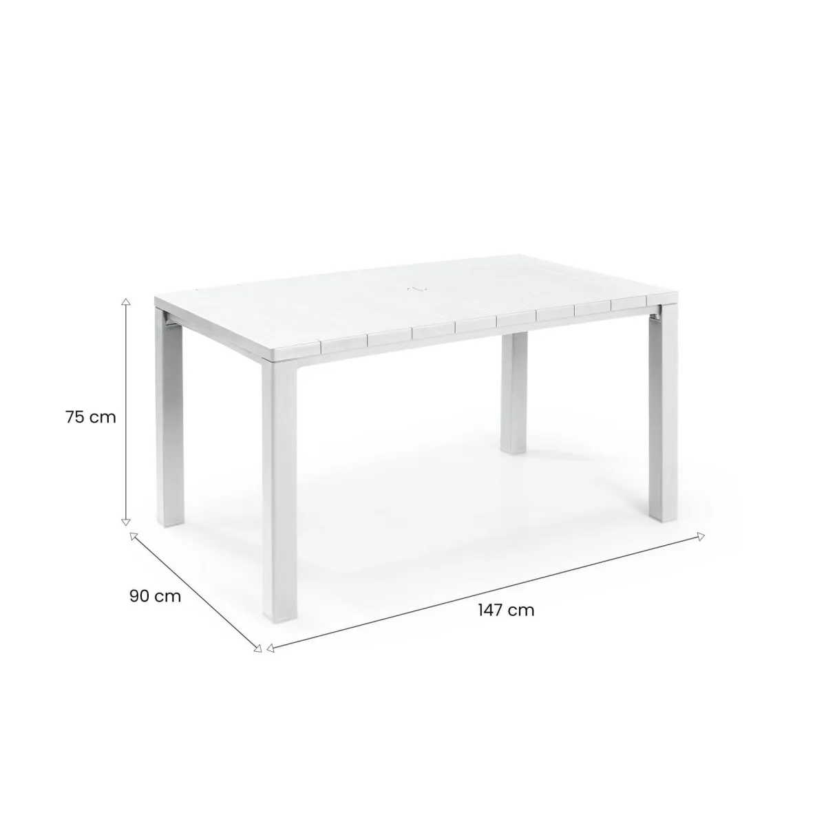 Tavoli Da Esterno > Dmora Tavolo da esterno 6 posti 147x90cm - Listowel Bianco