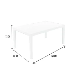 Tavoli Da Esterno|Outdoor > Dmora Tavolo da esterno 6 posti 150x90cm - Askia Bianco