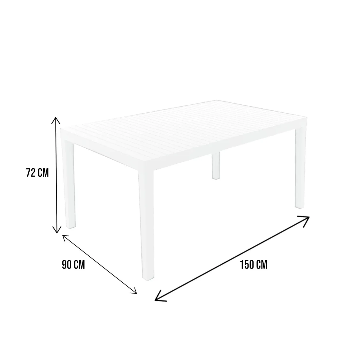 Tavoli Da Esterno|Outdoor > Dmora Tavolo da esterno 6 posti 150x90cm - Askia Bianco