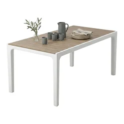 Tavoli Da Esterno > Dmora Tavolo da esterno 6 posti 160x90cm bianco e tortora - Innisfail Grigio, Bianco Tortora