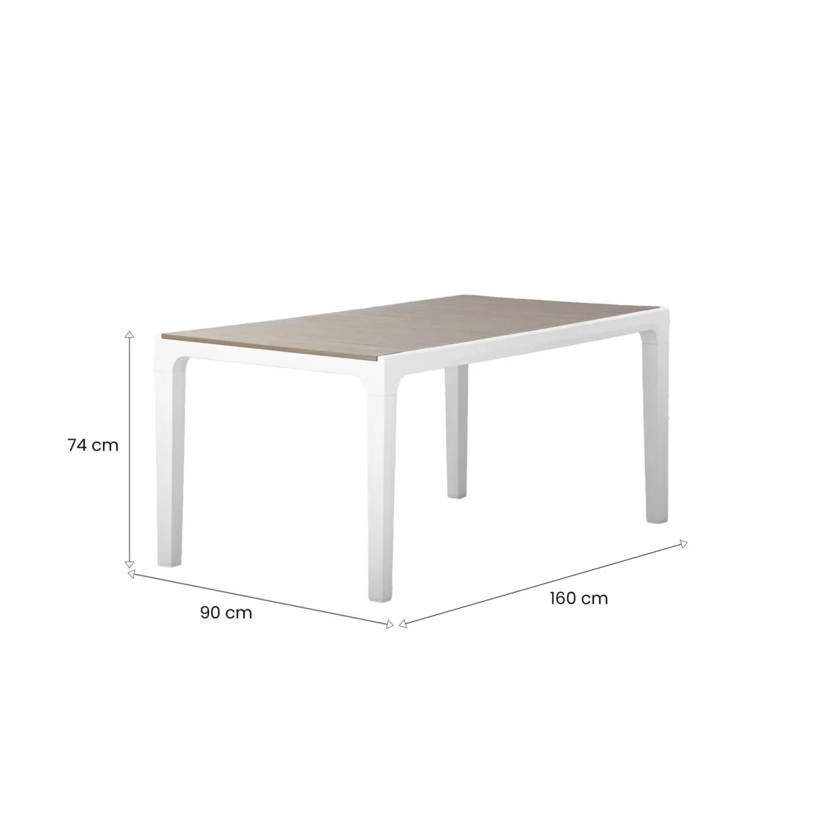 Tavoli Da Esterno > Dmora Tavolo da esterno 6 posti 160x90cm bianco e tortora - Innisfail Grigio, Bianco Tortora