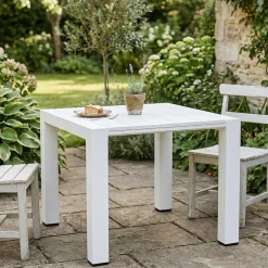 Tavoli Da Esterno > Dmora Tavolo da esterno 6 posti 90x98cm - Malang Bianco