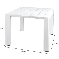 Tavoli Da Esterno > Dmora Tavolo da esterno 6 posti 90x98cm - Malang Bianco