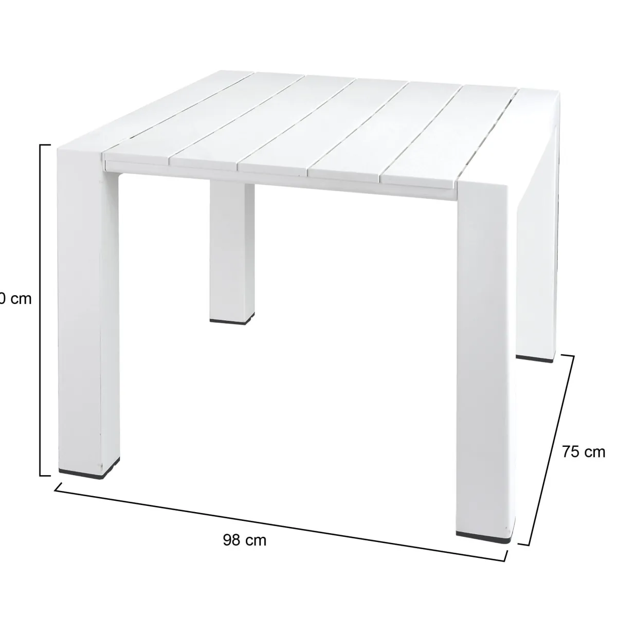 Tavoli Da Esterno > Dmora Tavolo da esterno 6 posti 90x98cm - Malang Bianco