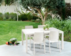 Tavoli Da Esterno > Dmora Tavolo da esterno 6 posti 94x160cm - Pickering Bianco