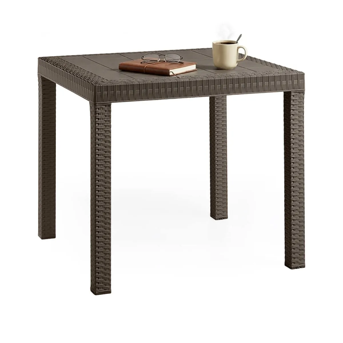 Tavoli Da Esterno|Outdoor > Dmora Tavolo da esterno 6 posti 80x80cm - Acqua Marrone
