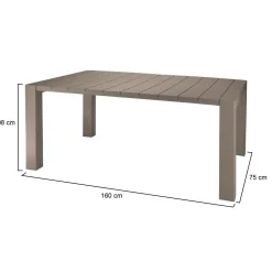 Tavolo da esterno 10 posti 160x98cm tortora - Magelang