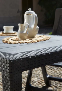 Tavoli Da Esterno|Outdoor > Dmora Tavolo da esterno resistente 10 posti 150x90cm antracite - Ariana Nero Antracite