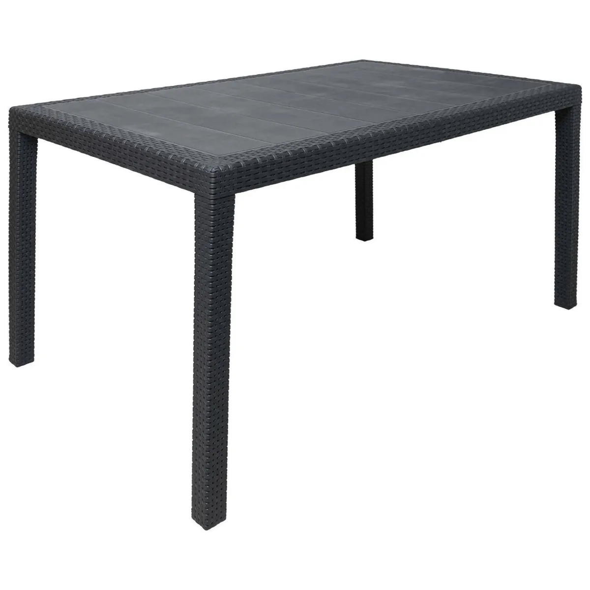 Tavoli Da Esterno|Outdoor > Dmora Tavolo da esterno resistente 10 posti 150x90cm antracite - Ariana Nero Antracite