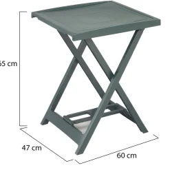 Tavoli Da Esterno > Dmora Tavolo da Esterno 2 Posti Tavolo Tavolo da Esterno Pieghevole 44x44x50h cm, Lunghezza Massima 44 cm Made in Italy - Elpino Verde