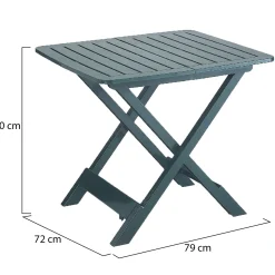 Tavoli Da Esterno > Dmora Tavolo da Esterno 4 Posti Tavolo Tavolo da Esterno Fisso 80x75x72h cm, Lunghezza Massima 80 cm Made in Italy - Tessner Verde