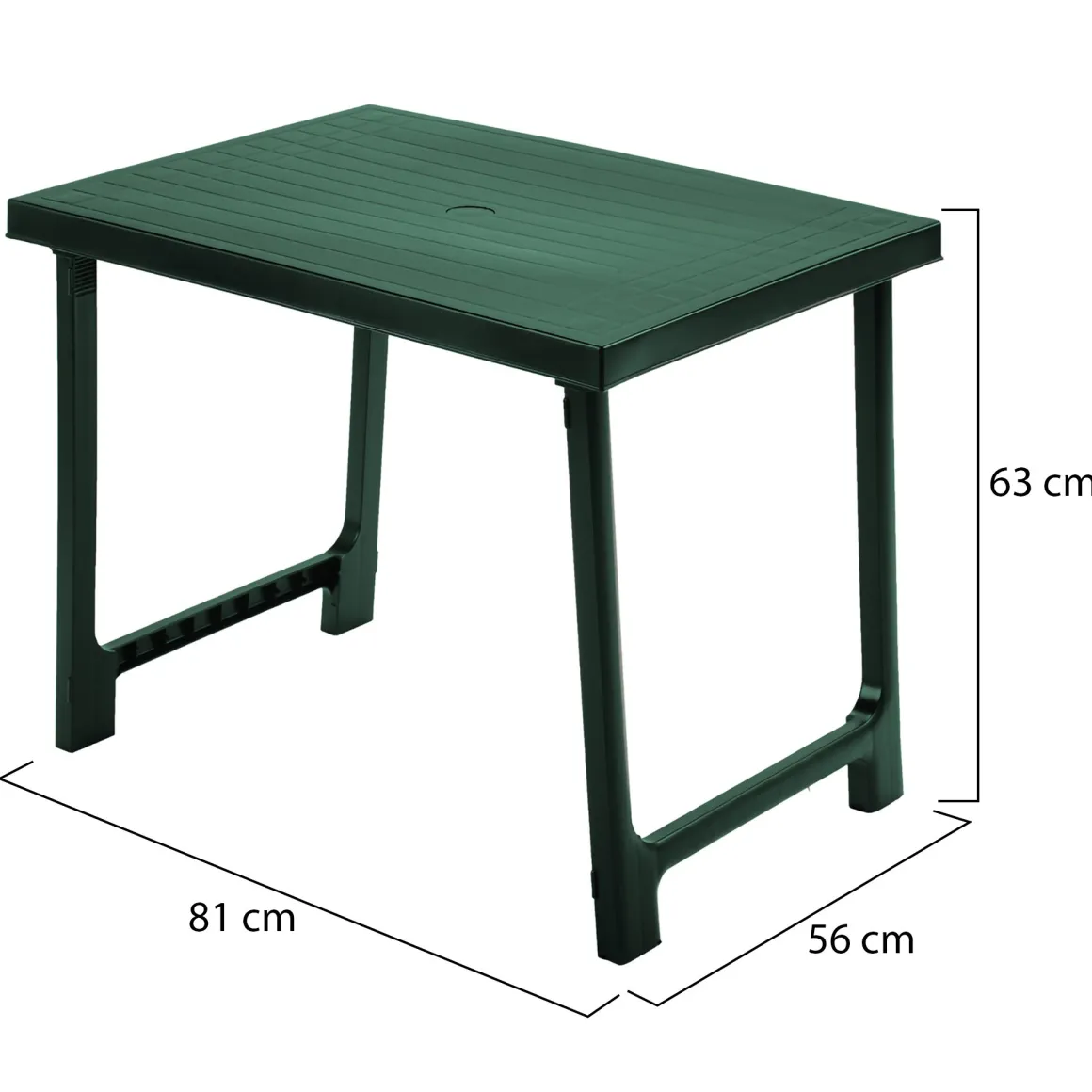 Tavolo da Esterno Verde 6 Posti Tavolo Tavolo Fisso Rettangolare 81x56x63h cm, Lunghezza Massima 81 cm Made in Italy - Beechwood
