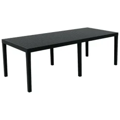 Tavolo da giardino allungabile 8-10 posti 150/220x90cm effetto doghe antracite - Arabesch