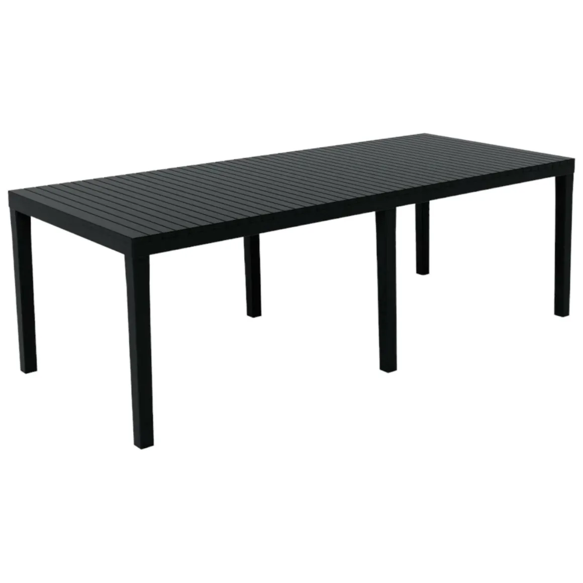 Tavolo da giardino allungabile 8-10 posti 150/220x90cm effetto doghe antracite - Arabesch
