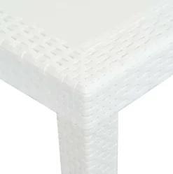 Tavolo da giardino allungabile 8-10 posti 150/220x90cm effetto rattan bianco - Abbaviva
