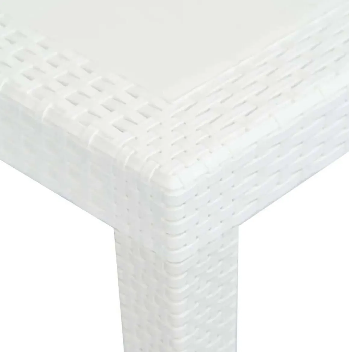 Tavolo da giardino allungabile 8-10 posti 150/220x90cm effetto rattan bianco - Abbaviva
