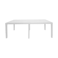 Tavolo da giardino allungabile 8-10 posti 150/220x90cm effetto rattan bianco - Abbaviva