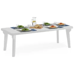 Tavolo da giardino allungabile 8-10 posti 160/220x90cm bianco - Anatre