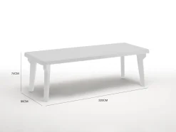 Tavoli Da Esterno > Dmora Tavolo da giardino allungabile 8-10 posti 160/230x98cm - Lahat Bianco