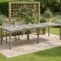 Tavolo da giardino allungabile 8-12 posti 146/292x86cm tortora - Campana