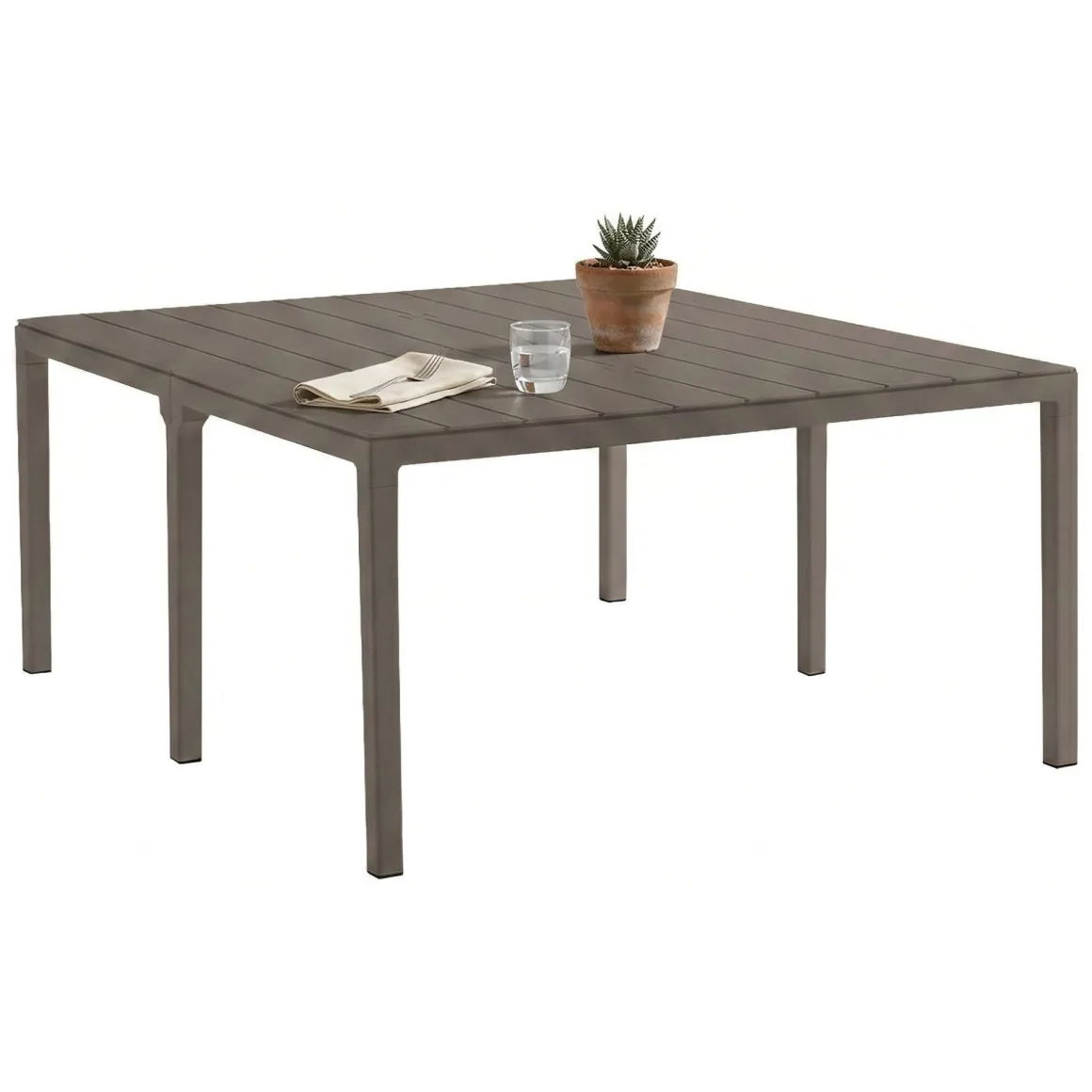 Tavolo da giardino allungabile 8-12 posti 146/292x86cm tortora - Campana
