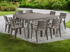 Tavolo da giardino allungabile 8-12 posti 146/292x86cm tortora - Campana