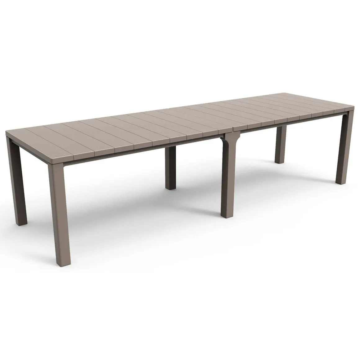 Tavolo da giardino allungabile 8-12 posti 147/294x90cm tortora - Brossard