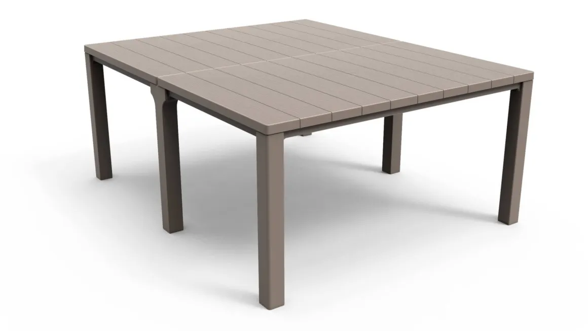 Tavolo da giardino allungabile 8-12 posti 147/294x90cm tortora - Brossard