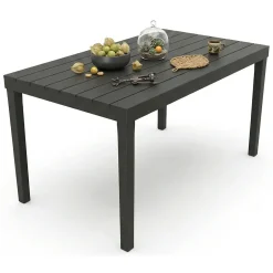 Tavolo da giardino 10 posti 80x138cm antracite - Asar