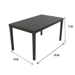 Tavolo da giardino 10 posti 80x138cm antracite - Asar
