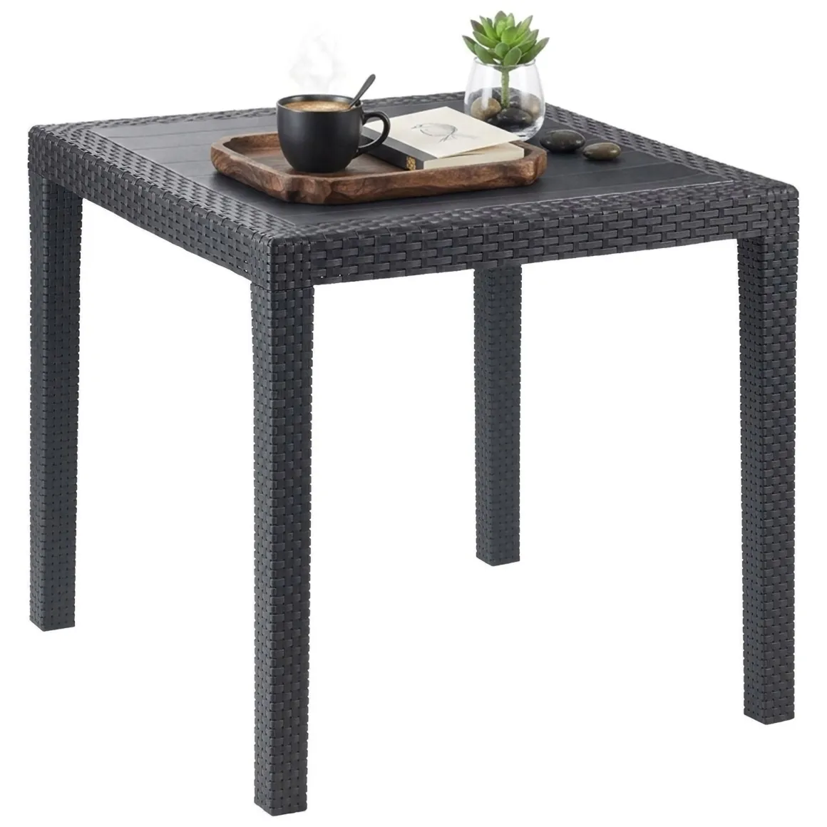 Tavolo da giardino 4 posti 79x79cm antracite - Angelico