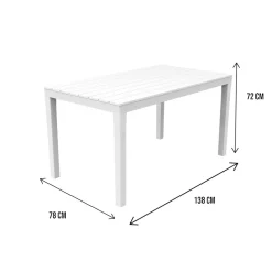 Tavoli Da Esterno|Outdoor > Dmora Tavolo da giardino 10 posti 80x138cm - Asar Bianco