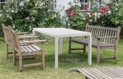 Tavoli Da Esterno|Outdoor > Dmora Tavolo da giardino 10 posti 80x138cm - Asar Bianco