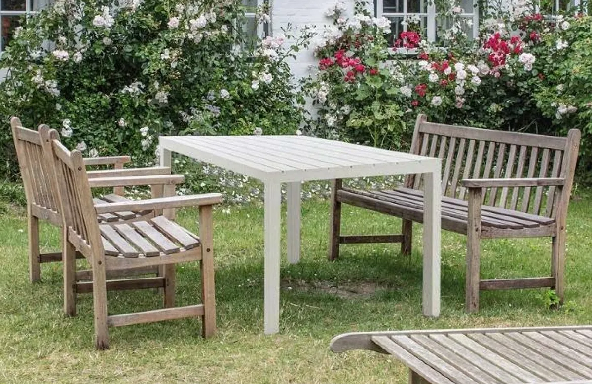 Tavoli Da Esterno|Outdoor > Dmora Tavolo da giardino 10 posti 80x138cm - Asar Bianco