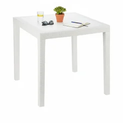 Tavoli Da Esterno|Outdoor > Dmora Tavolo da giardino 4 posti 79x79cm - Angelico Bianco