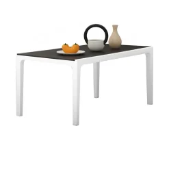Tavolo da giardino 6 posti 160x90cm bianco e grigio scuro - Nanaimo