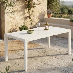 Tavolo da giardino 8 posti 138x78cm bianco - Arca
